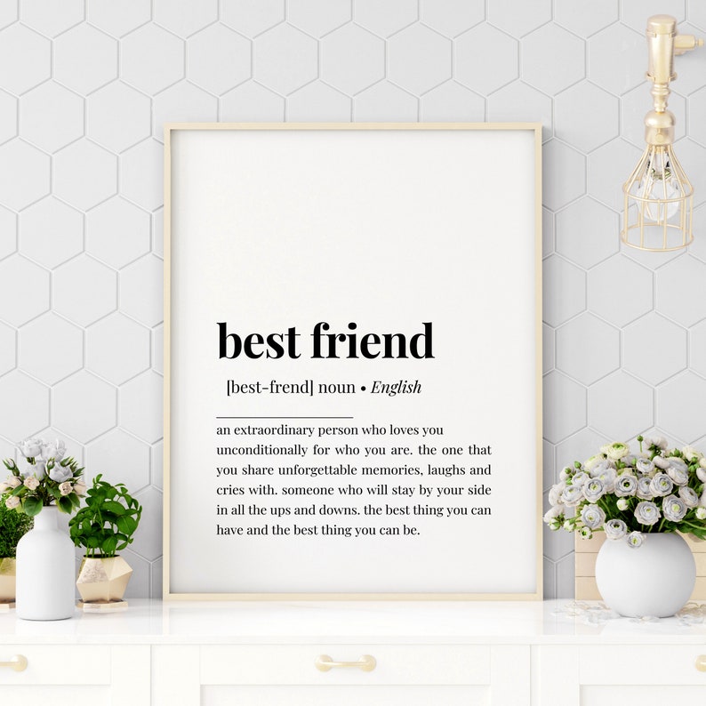 Best Friend Definition Printable, Digital Download Print, Best Friend Gift, Printable Wall Art, Friendship Quote, Best Friend Quote, Bestie image 1