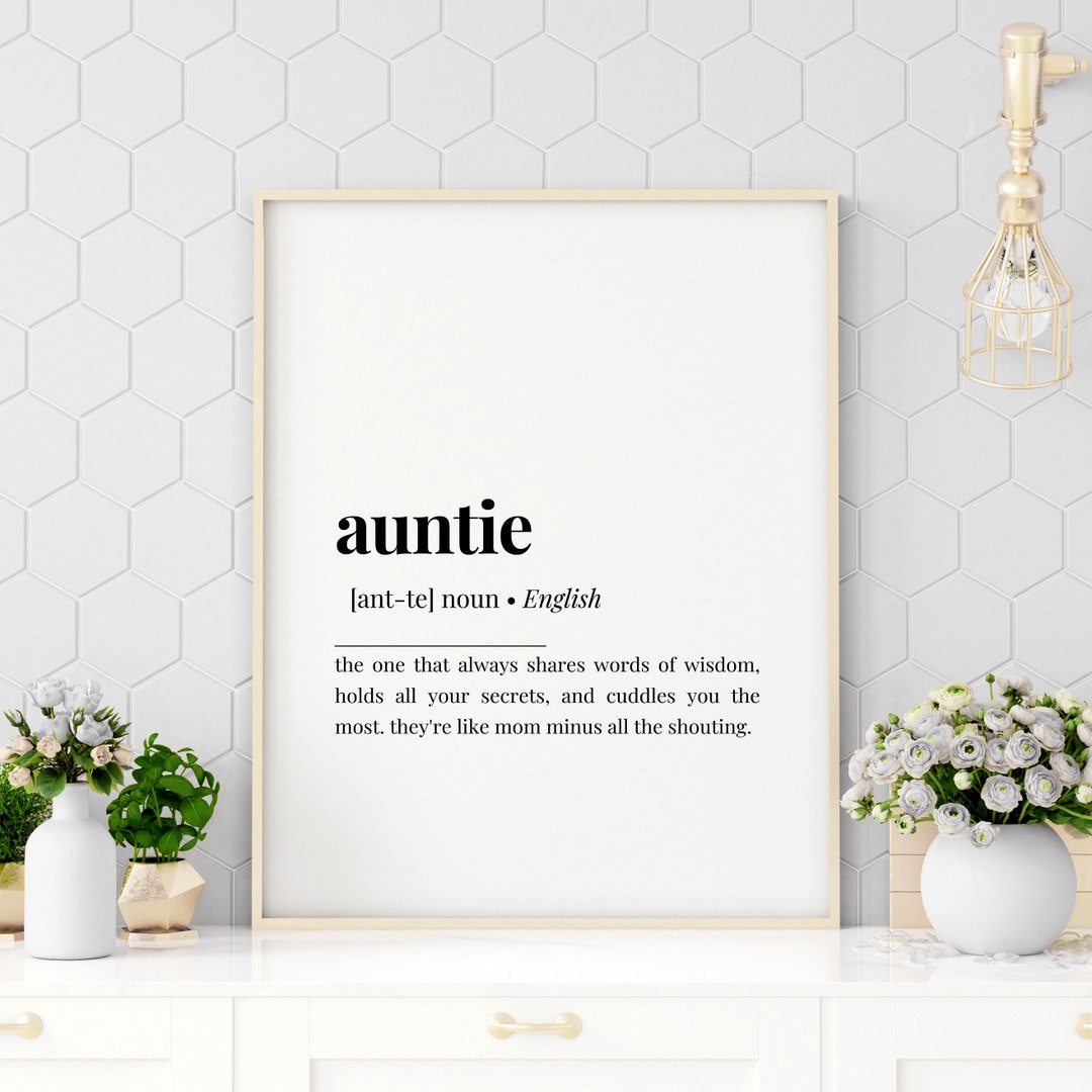 Auntie Definition Printable, Digital Download Print, Printable Wall Art ...