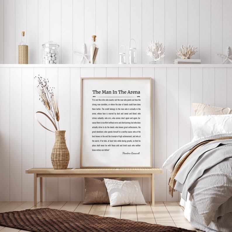 The Man in the Arena Quote Printable Quote Theodore - Etsy