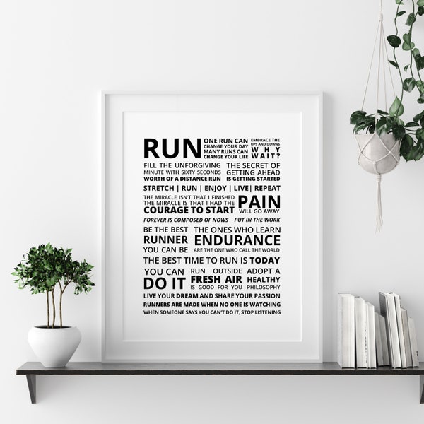 Runner's Manifesto, Printable Quote, Motivational Running Quote, Runner Motivational Poster, Marathon Runner Gifts, Gift for Her