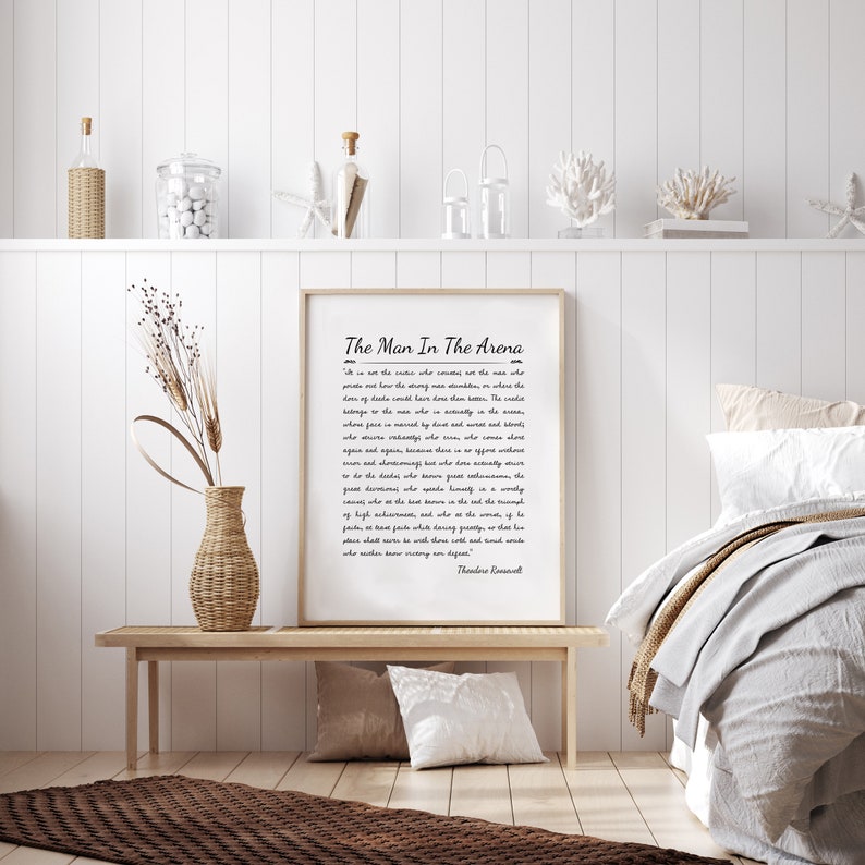 The Man in the Arena Quote, Printable Quote Theodore Roosevelt Quote
