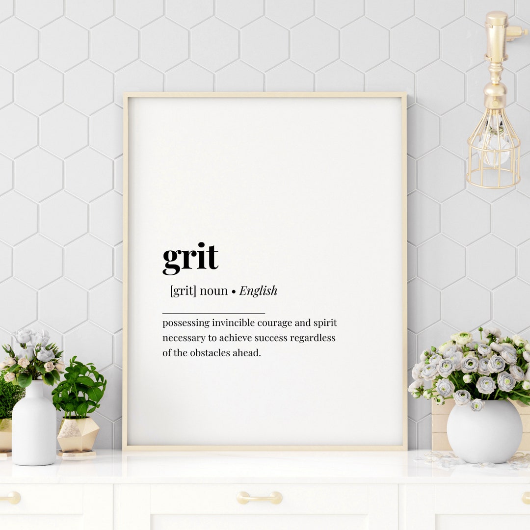 Grit Definition Printable, Motivational Printable Quotes, Hustle, Grind