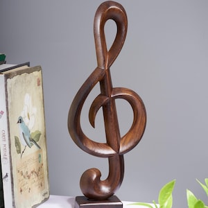 Music Note Statue|Wooden Music Note|Music Note Sculpture|Music Room Decor|Music Teacher Gift|Musician Gift.