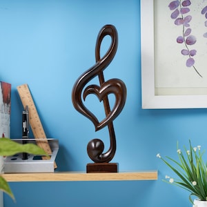 Handgemaakte muzieknoot, muzieksculptuur, cadeau muziekliefhebber, cadeau muziekfan, cadeau muzikant, decor muziekkamer, cadeau muziekleraar.