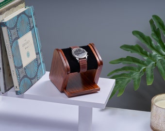 Wooden Watch Stand: Extra Wide Pillow, Velvet Finish