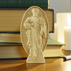 Virgin Mary & Saint Joseph Statue, Catholic Wood Carving, Christian Home Decor, Handmade Religious Gift, Catholic Icon for Prayer Corner
