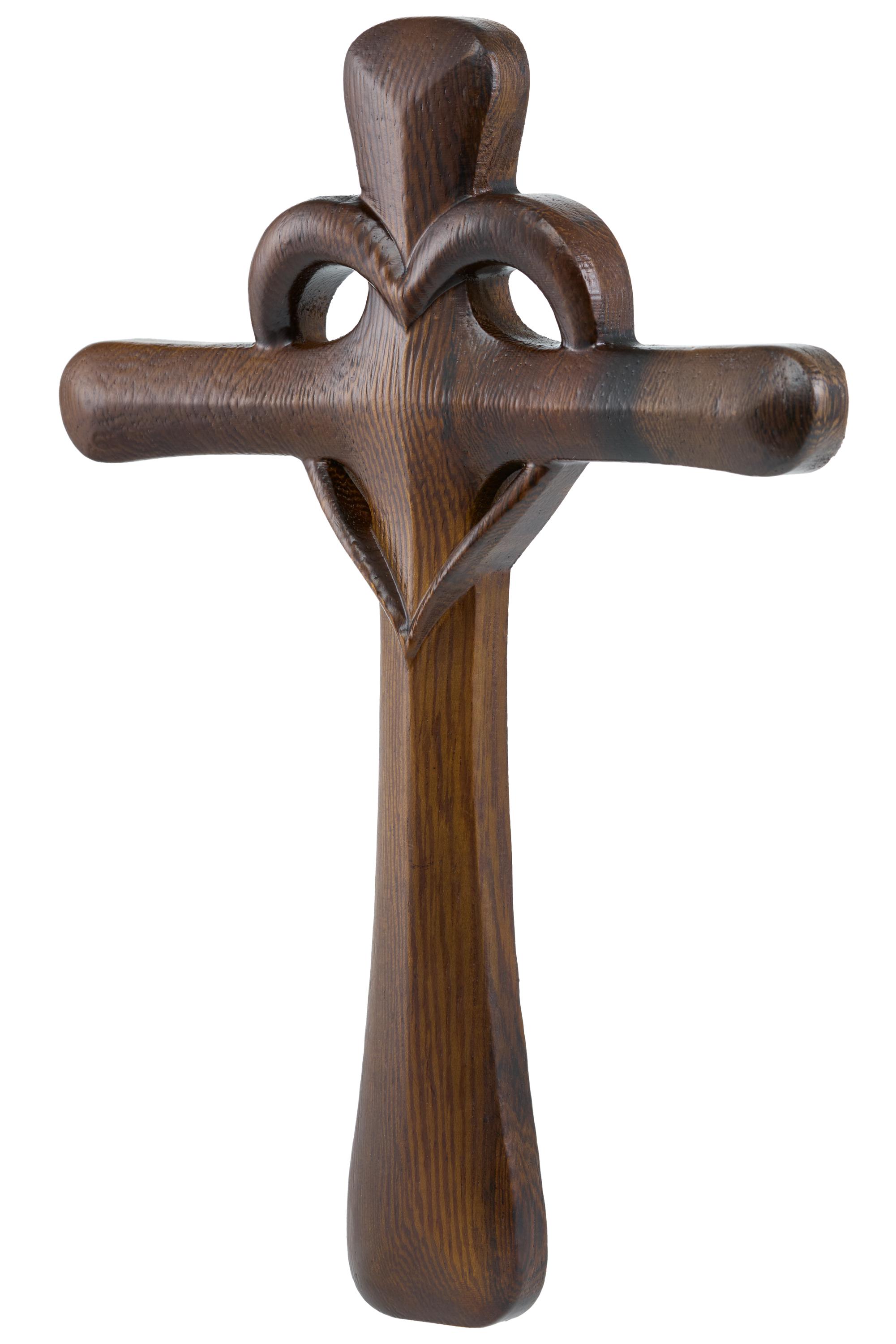 Handmade Wooden Cross With Heart Stand: Religious Gift - Etsy