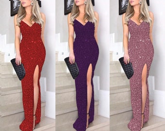 Sequin evening dress | Prom dress | Gold Sequin Cami Dress | Party Dress | Boho Style Dress | Sequin Long Dress | Sequin Festival Outfit