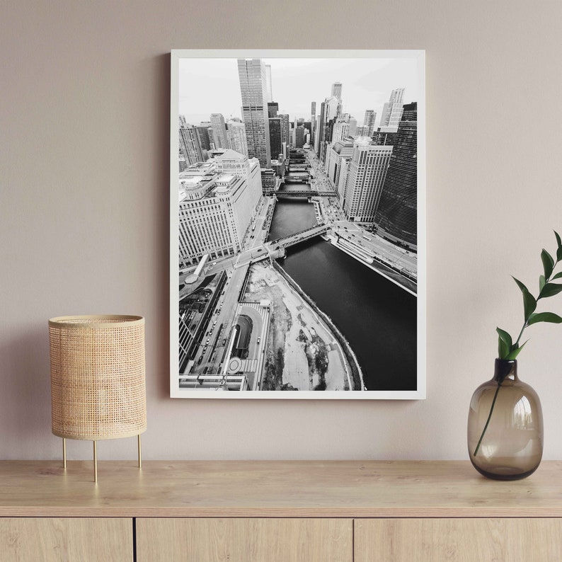 Chicago Prints, Chicago Black and White Print Set of 6, Chicago Printable Set, Chicago Photo