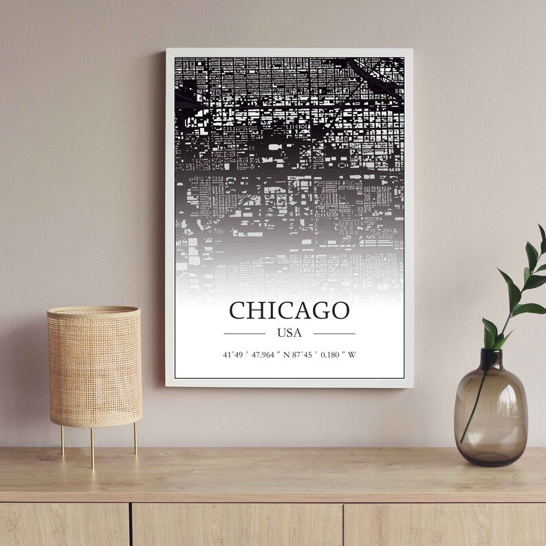 Chicago Prints, Chicago Black and White Print Set of 6, Chicago Printable Set, Chicago Photo
