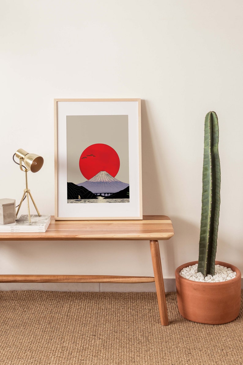 Ukiyoe Style Art Print, Mount Fuji Ukiyoe Art, Japanese Art Print