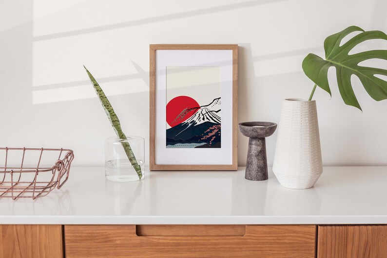 Ukiyoe Style Art Print Mount Fuji Sunrise Ukiyoe Art Etsy
