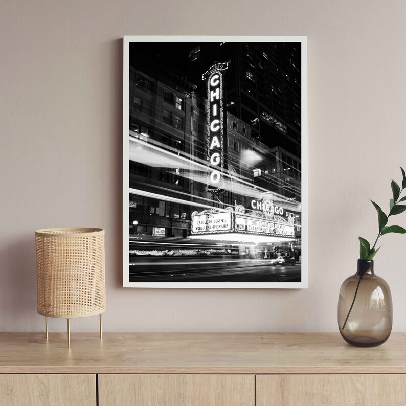 Chicago Prints, Chicago Black and White Print Set of 6, Chicago Printable Set, Chicago Photo
