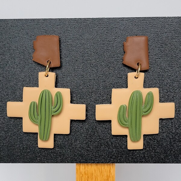 Shadow Ranch Saguaros | Southwestern Polymer Clay Earrings