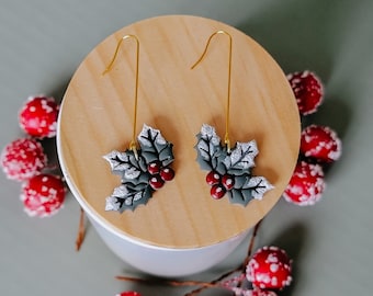 The Holly & The Ivy | Christmas Polymer Clay Earrings