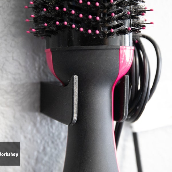 Revlon Volumizer/Drybar The Double Shot Hair Brush Dryer Wall Mount, Hairbrush Organizer, Hair Dryer Mount