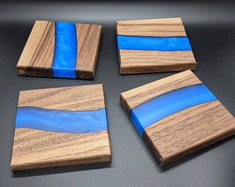 Epoxy Wood River Coasters