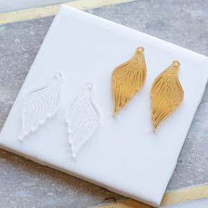 Engraved Wing Dangle Earring Blanks Cutout, Angel Wing Dangle Earring Jewelry Making, Craft Earrings DIY, Earring Blanks