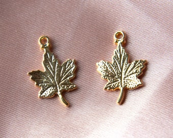 Fall Leaf Jewelry Charm, Nature Leaves Jewelry Charm, Tiny Fall Leaves Pendant Pendant, DIY Jewelry Making, Earring Craft Supplies