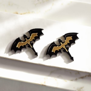 Black and Gold Acrylic Dragons Earring Blank Cutout, Dangle Earring Jewelry Making, Craft Earrings DIY, Fantasy Magic Dragon Earring Blanks
