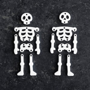Skeleton Dangle Earring Blanks Cutout, Earring Jewelry Making, Craft Multi Part Earrings DIY, Witchy Cute Halloween Earring Blanks