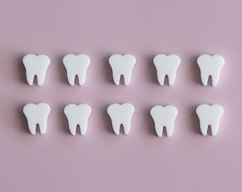 Tooth Cabochons Sets of 10, Stud Earring Jewelry Making, Craft DIY Earrings, Earring Making, Dentist Teeth Earring Blank