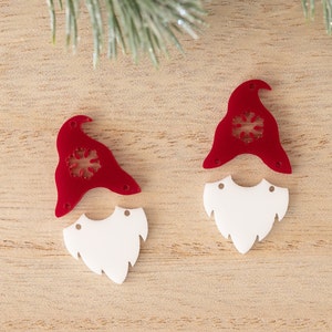 クリスマス ノーム / サンタのエルフ イヤリング ブランク カットアウト、ダングル イヤリング ジュエリー メイキング、クラフト イヤリング DIY、冬のホリデー クリスマス プレゼント