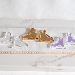 Engraved Scandinavian Winter Ice Skate Earring Blanks Cutout, Christmas Holiday Dangle Earring Jewelry Making, Craft Earrings DIY