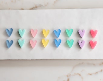Acrylic Heart Cabochons Set of 10, Frosted Pastel Stud Earring Jewelry Making, Craft DIY Earrings, Earring Making, Valentine's Earring Blank