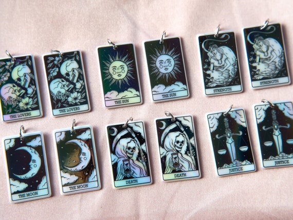 Tarot Card Jewelry Charm Blank, Tarot Card Fortune Telling Pendant, DIY Jewelry Making, Earring and Necklace Craft Supplies
