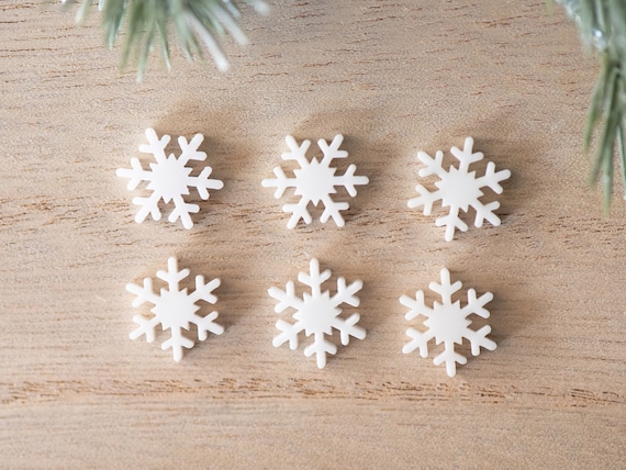 Snowflake Earring Cabochons Set, Earring Supplies, Christmas Stud Earring Jewelry Making, Craft Earrings DIY, Christmas Earring Blank