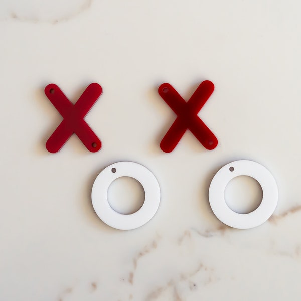 XOXO Hugs and Kisses Earring Blank Cutout, Dangle Earring Jewelry Making, Craft Earrings DIY, Heart Valentine's Acrylic Earring Blanks