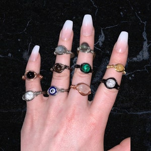 Wire Wrapped Crystal Ring
