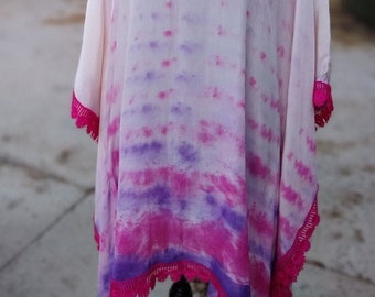 Hand painted Crape Silk Tunic. One of a kind.