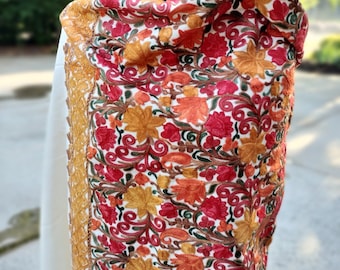 Kashmiri Wool Shawl: Floral Embroidered Wrap