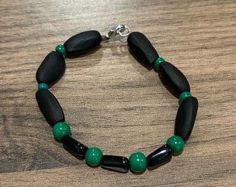 Pine Nut Bracelet with Glass Beads