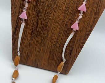 Single Strand Pine Nut Lanyard with Dentilium Shells and Glass Beads