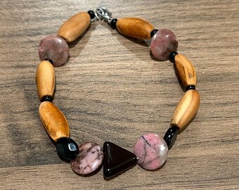 Pine Nut Bracelet with Glass Beads