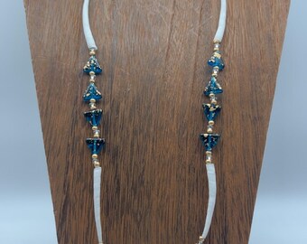 Single Strand Pine Nut Lanyard with Dentilium Shells and Glass Beads