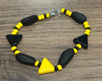 Pine Nut Bracelet with Glass Beads