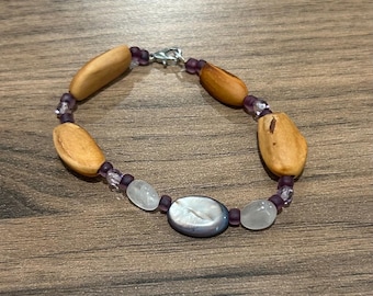 Pine Nut Bracelet with Glass Beads