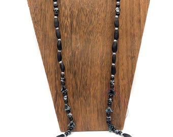 Single Strand Pine Nut Lanyard with  Glass Beads