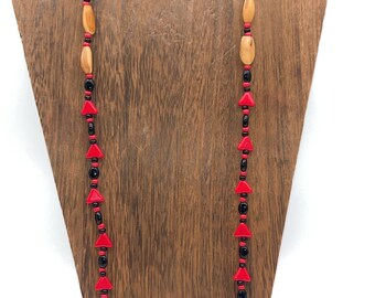 Single Strand Pine Nut Lanyard with Glass Beads