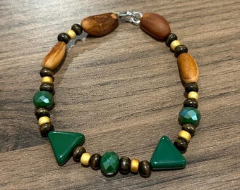 Pine Nut Bracelet with Glass Beads
