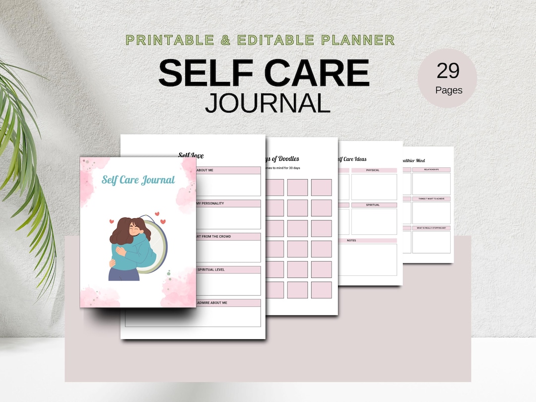 Self Care Journal | Printable and Editable Canva Template | Daily ...