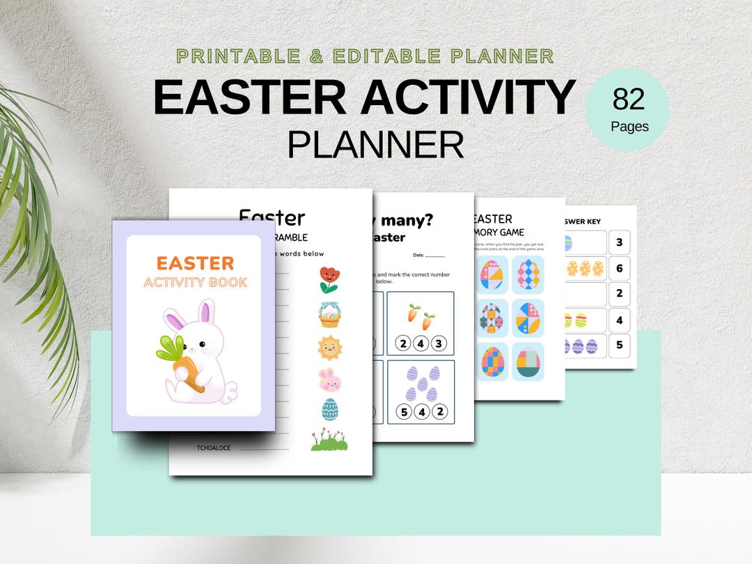 Easter Activity Book for Kids | Printable & Editable Canva Template ...