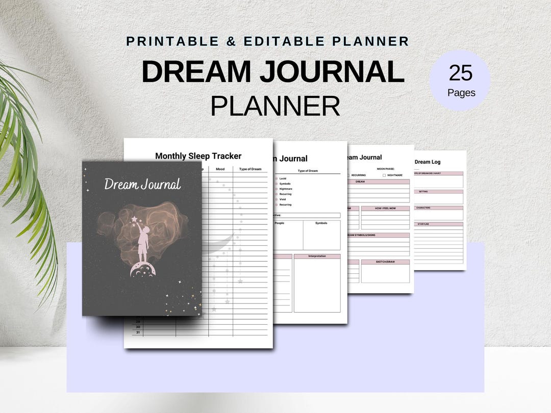 Dream Journal | Printable and Editable Canva Template | Track Dreams ...