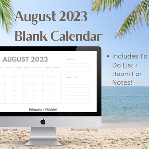 August 2023 Blank Calendar - Printable+Fillable