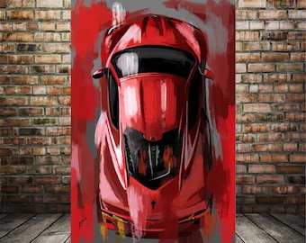 C8 Corvette art print, Chevy C8 artwork, Personalized C8 Corvette canvas, Hand-painted C8 Corvette artwork, Corvette enthusiast gift
