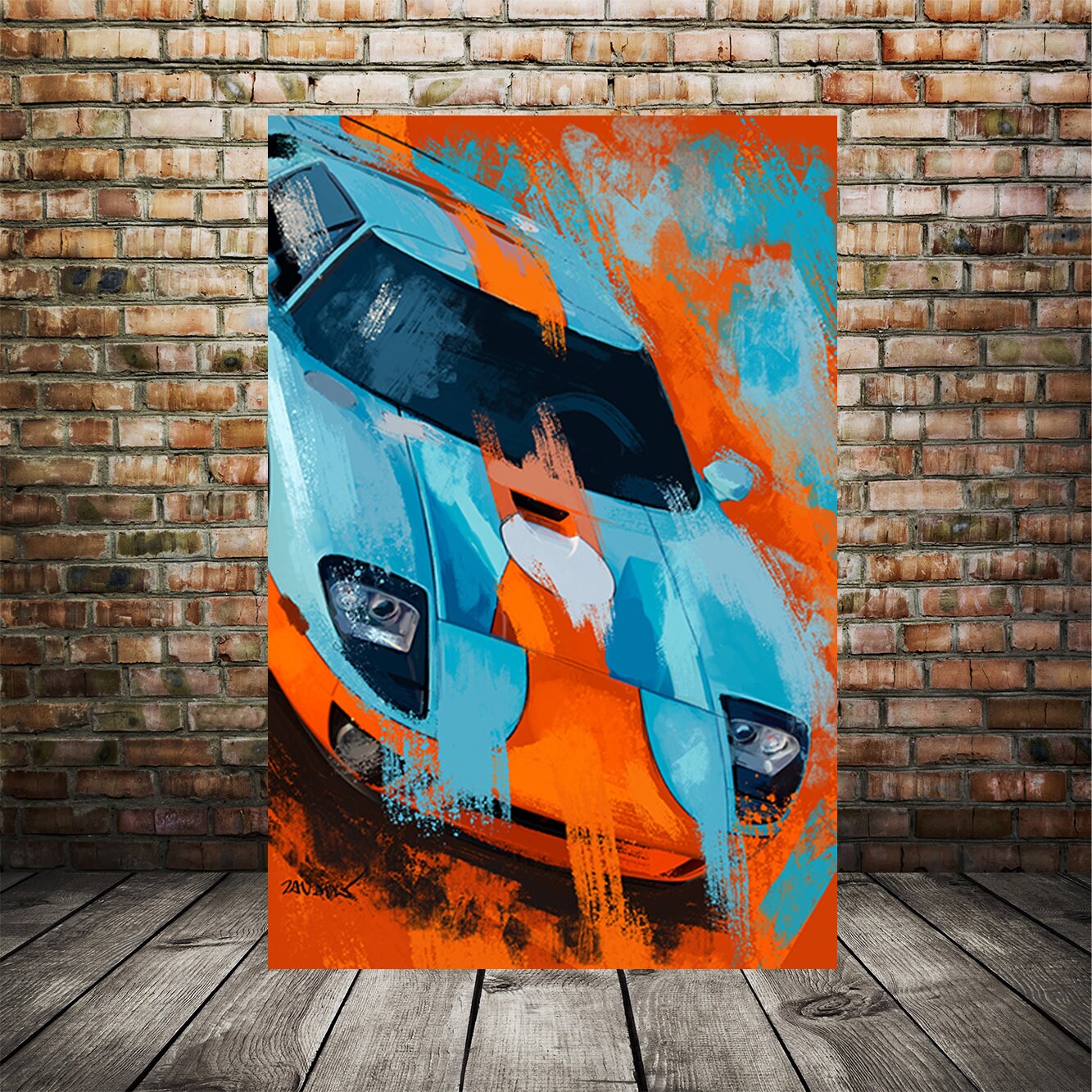 Automotive Painting Ford GT40 Art Print Automotive Art Etsy